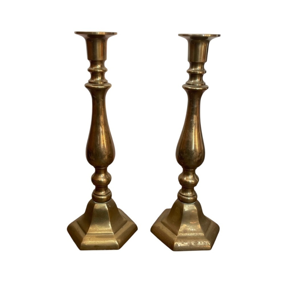 EATONS Vintage Brass Set of 2 Candle Holders
